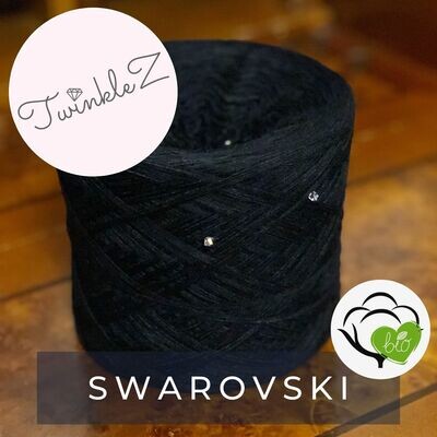 Woolpedia® TwinkleZ Swarovski custom gradient beaded yarncake (organic cotton)