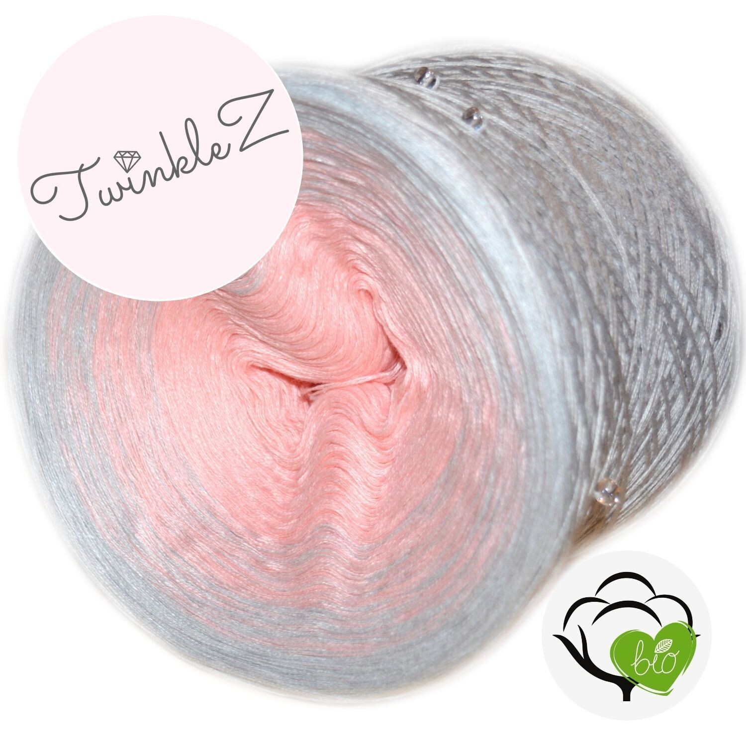 Woolpedia TwinkleZ organic custom gradient beaded yarncake (pure cotton)
