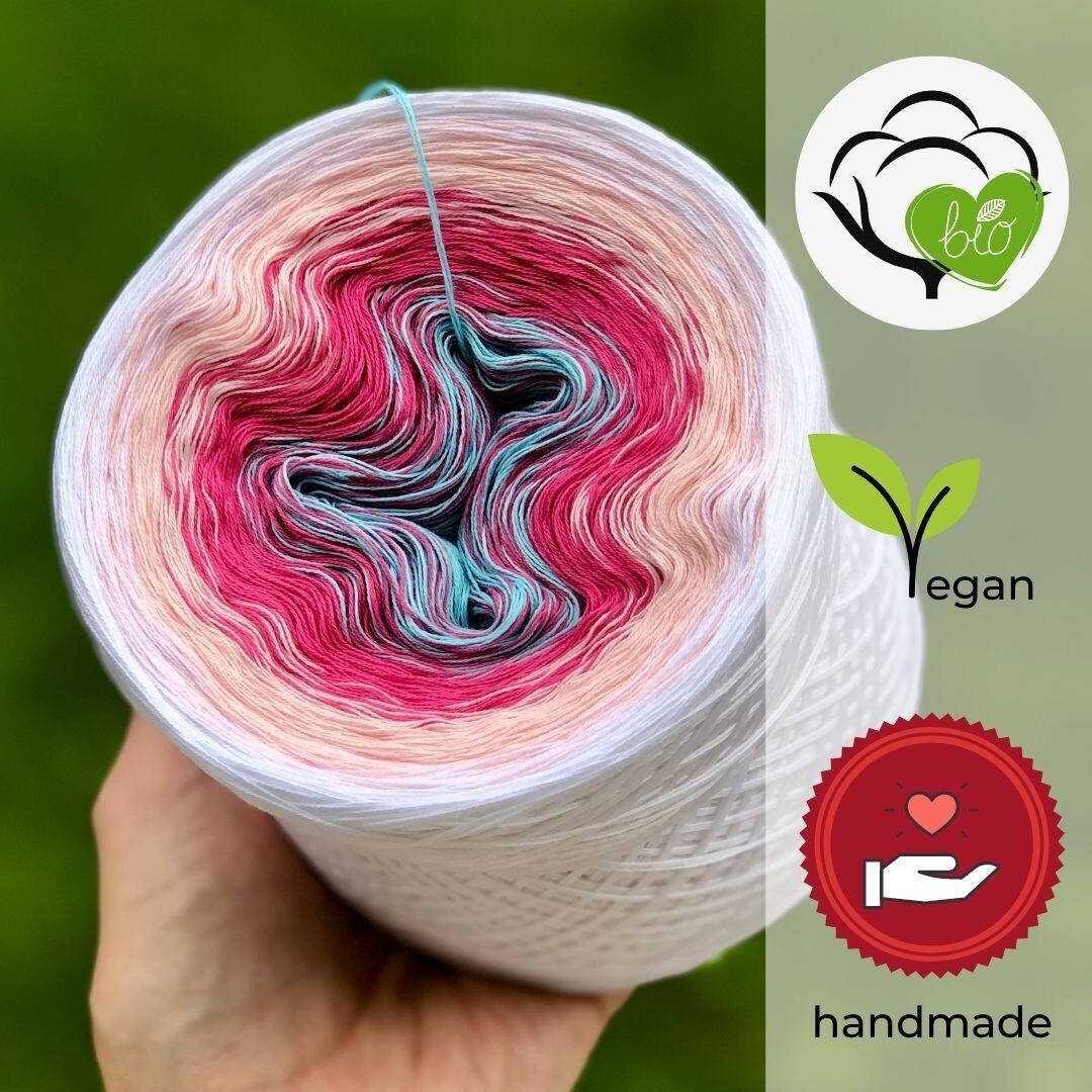 Woolpedia Colors Bubble Gum organic gradient yarncake (pure cotton)