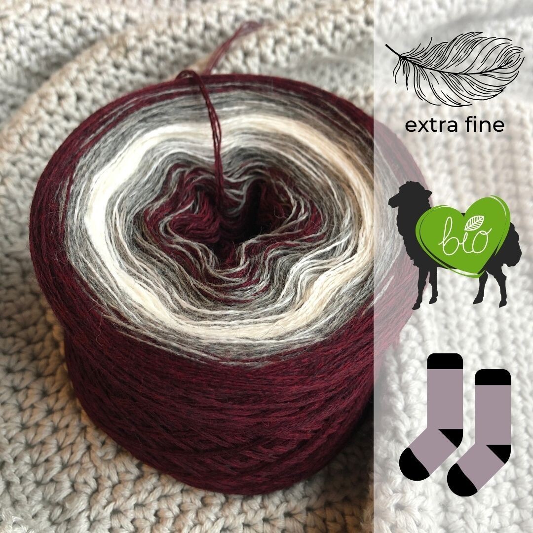 Woolpedia® Socks Cherry Blossom - organic gradient sock yarn (Merino extra fine)