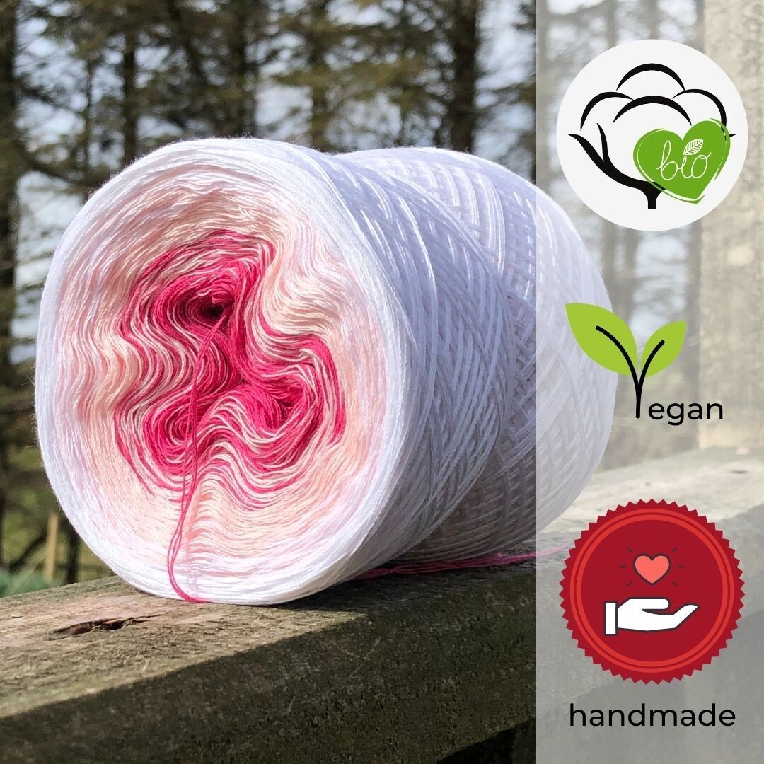 Woolpedia Colors Himbeer-Joghurt Bio Farbverlaufsgarn (100% Baumwolle)