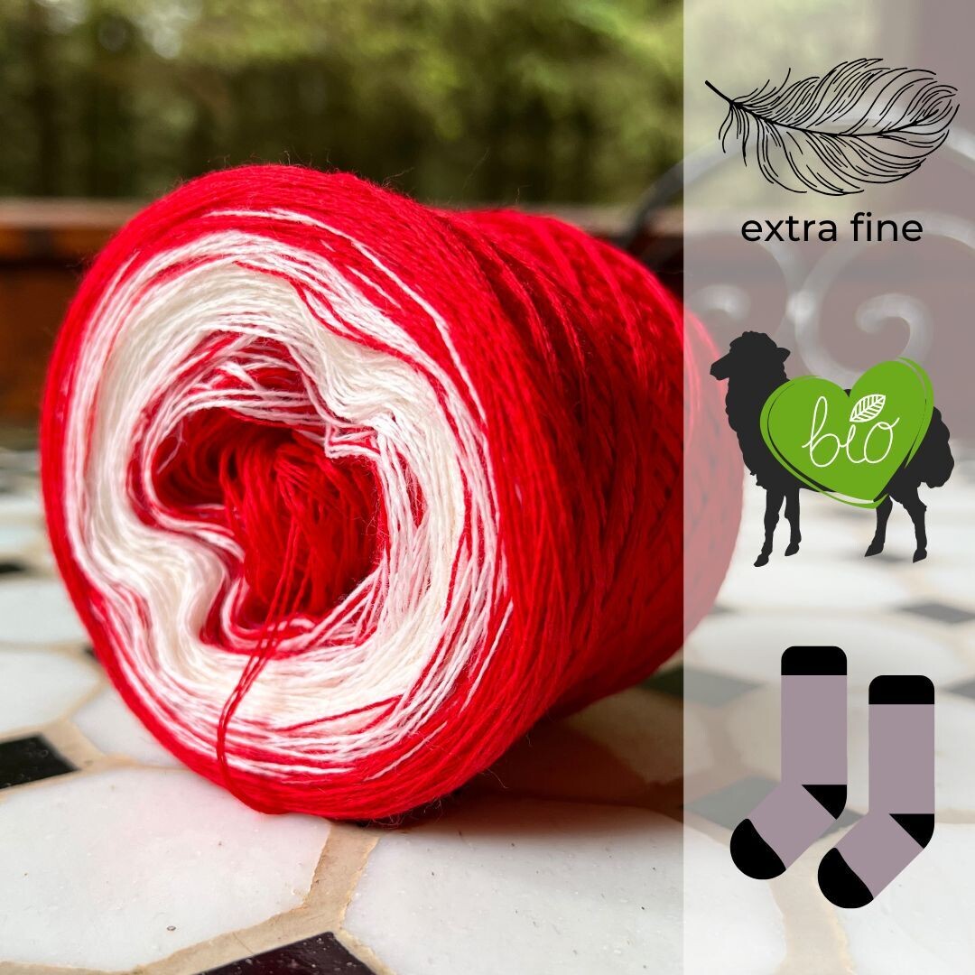 Woolpedia Socks Rosenrot - organic gradient sock yarn (Merino extra fine)