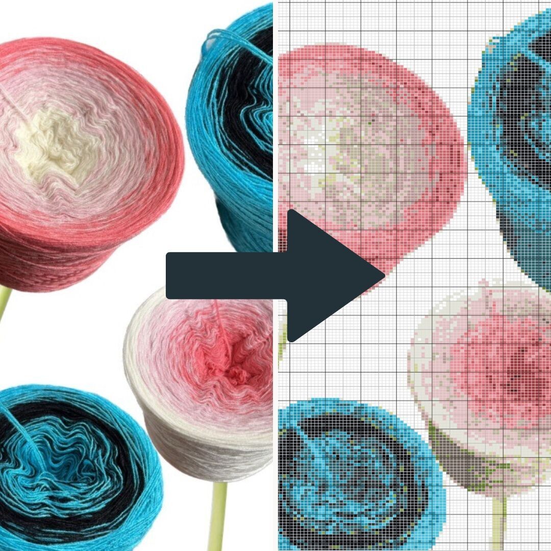 Photo knitting / crochet color chart PDF Service
