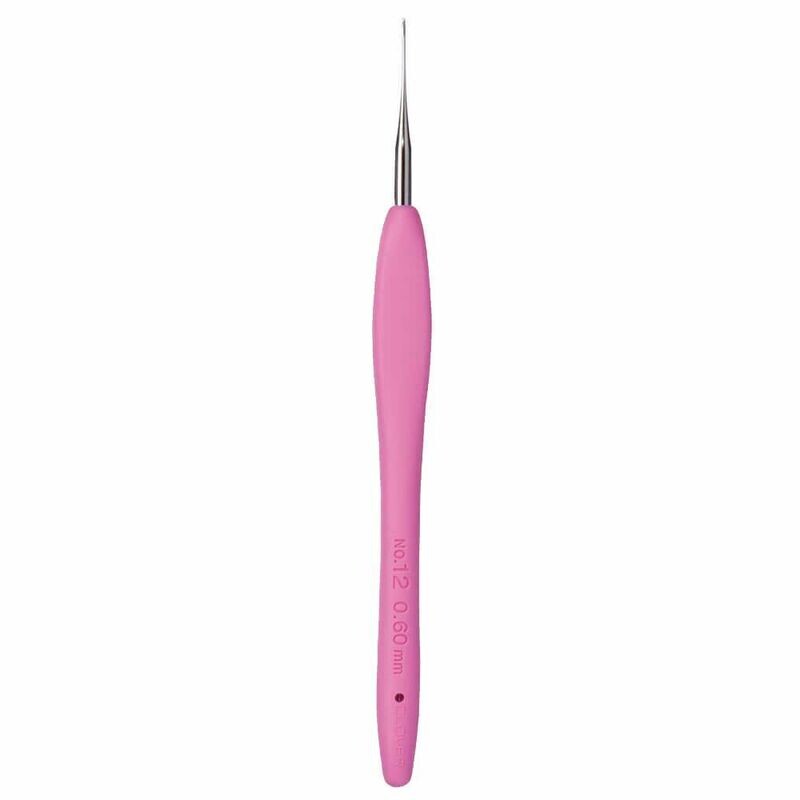 Clover Amour crochet hook with soft grip, Size: 0.60 mm