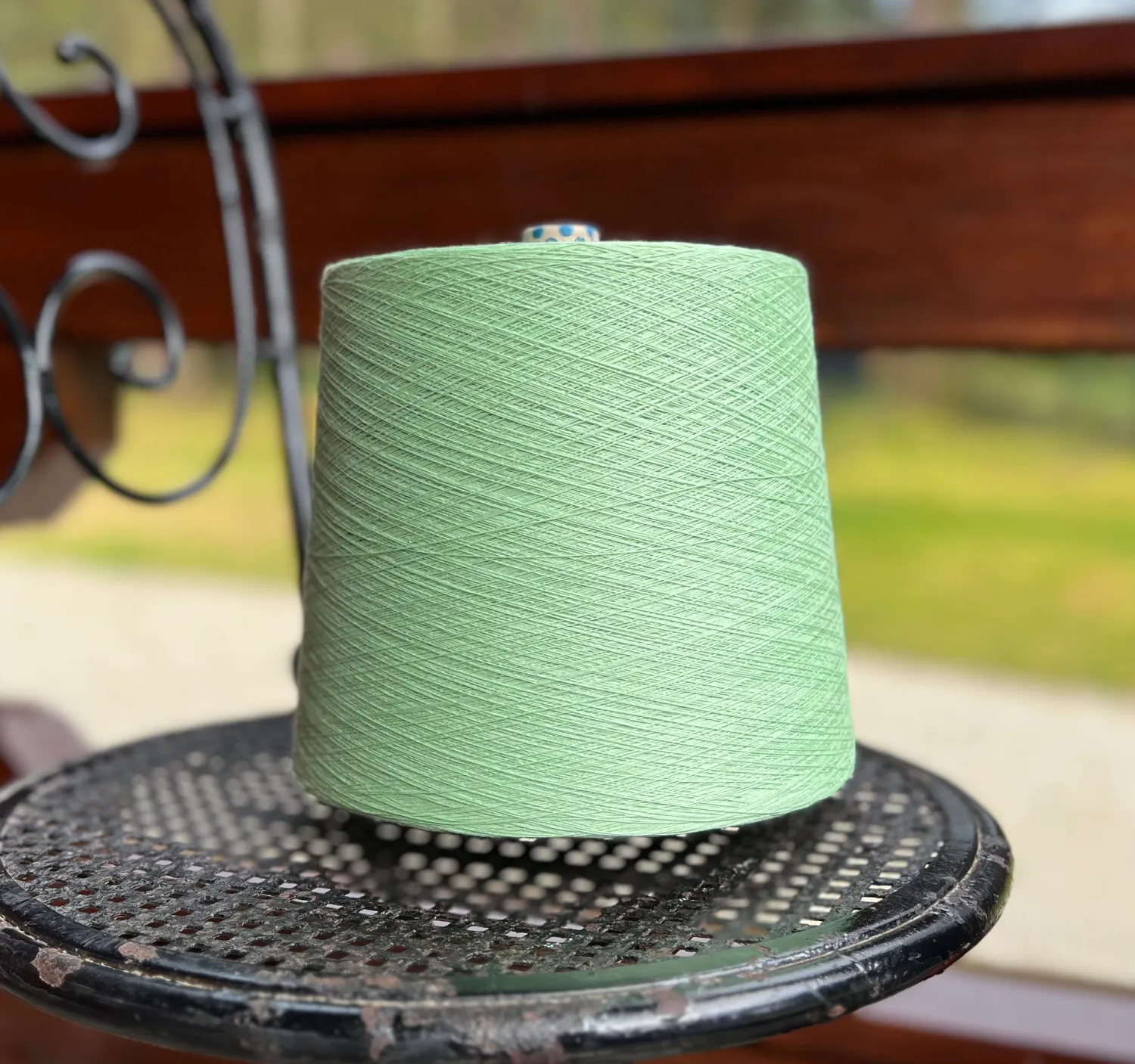 Organic cotton cone yarn 50/3 Anise (1H1) 2.1kg cone - knitting machine yarn