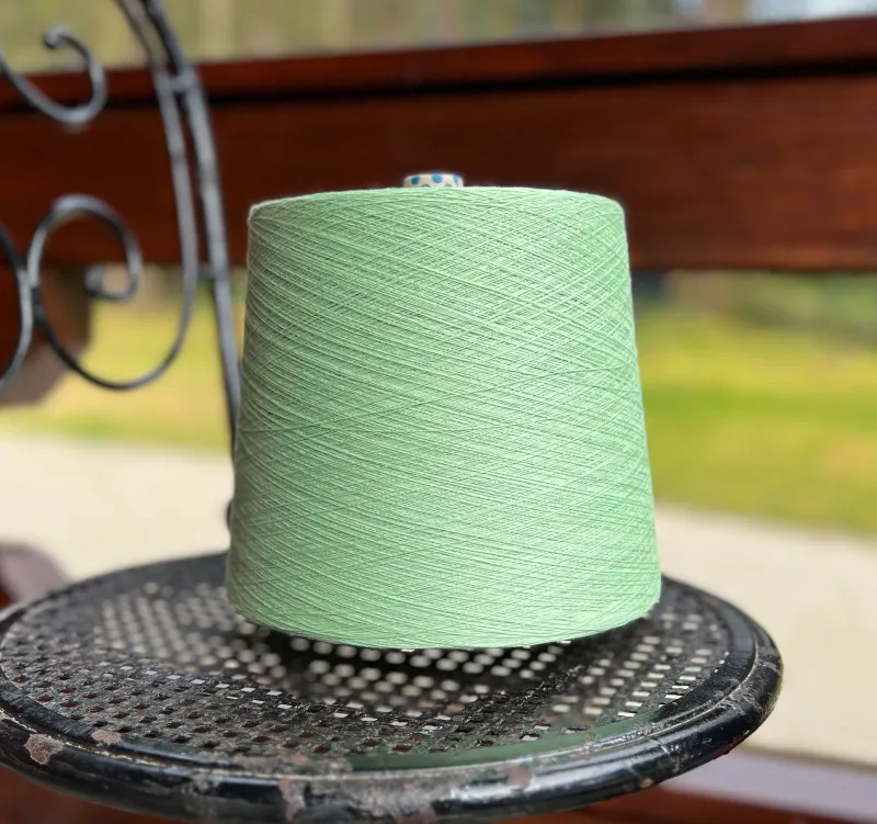 Organic cotton cone yarn 50/3 Anise (1H1) 2.1kg cone - knitting machine yarn