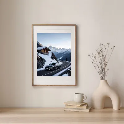 Alpine Road at Sunrise Diamond Painting Canvas 35x45 cm - round stones
