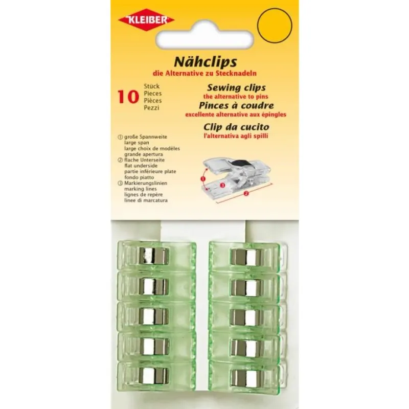 10x green sewing clips by Kleiber