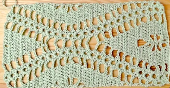 Rhomb stitch crochet pattern video &amp; JPG - Woolpedia