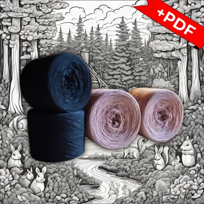 Woolpedia Colors River Valley CAL &quot;Noir Rosé&quot; yarn series + PDF crochet pattern - 7300m (modal)