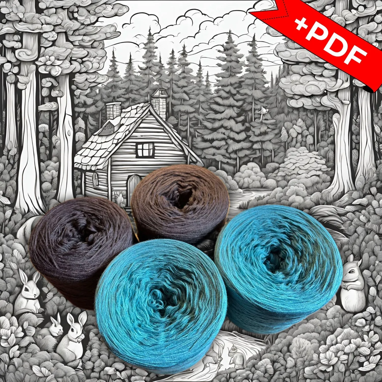 Woolpedia Colors River Valley CAL &quot;Smaragd Moräne&quot; yarn series + PDF crochet pattern - 7300m (modal)