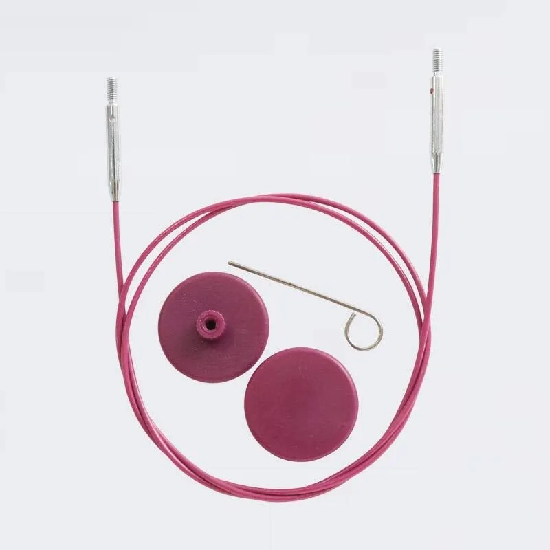 Stainless steel KnitPro purple fixed cable (better quality)