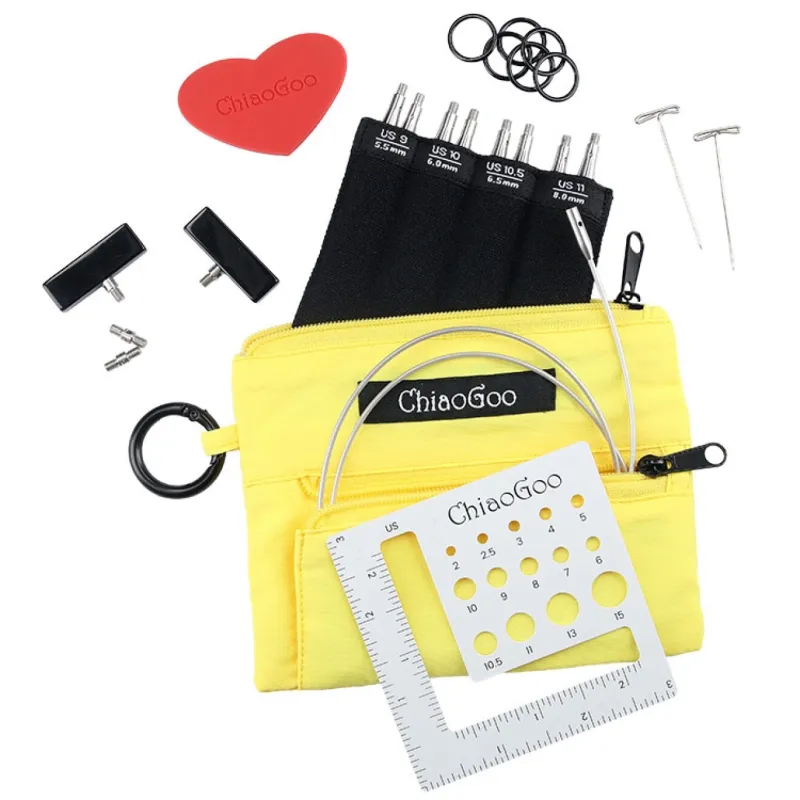 ChiaoGoo SWIV360 Shorties set 5.5 - 8mm / US 9 - 11 circulars for socks and sleeves