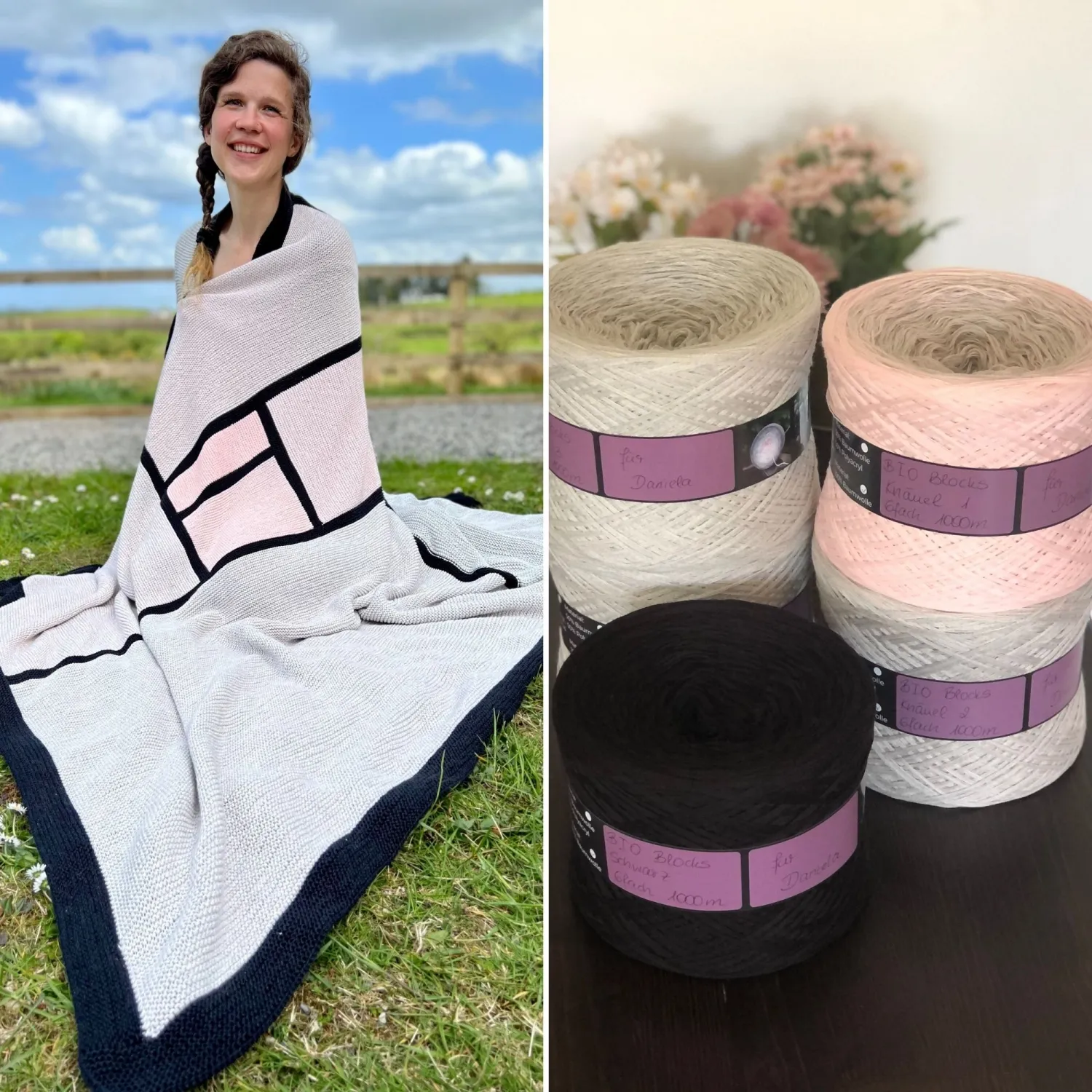 Bundle: PDF &amp; Woolpedia Colors Blocks 5000m yarncake kit (organic cotton)