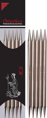 ChiaoGoo steel double pointed needles 15cm 6&quot;