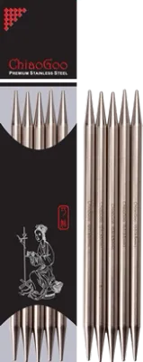 ChiaoGoo steel double pointed needles 15cm 6&quot;
