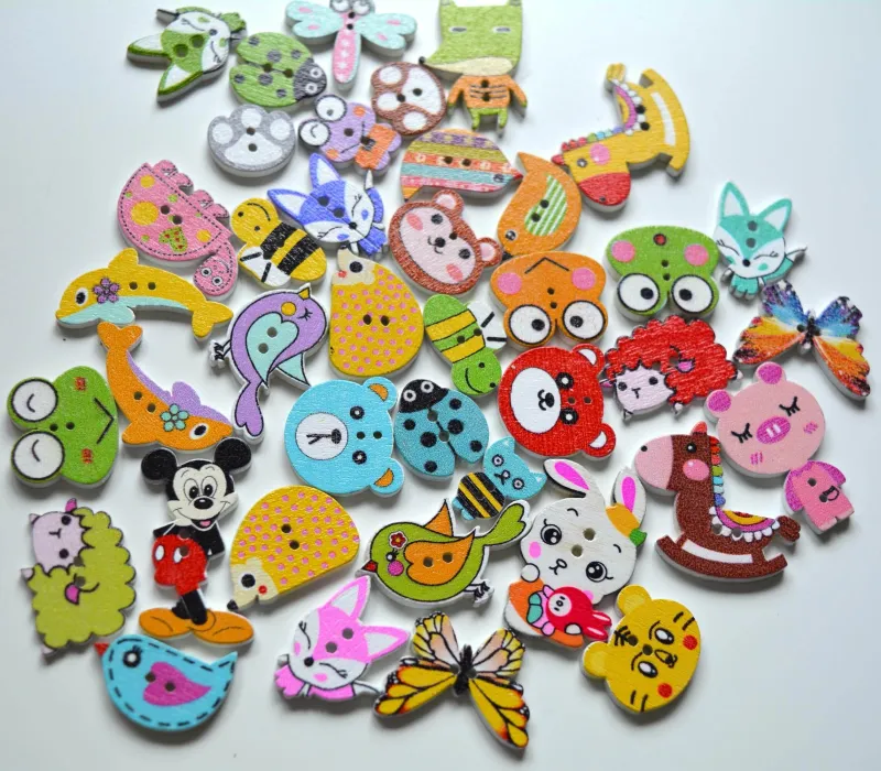 Wooden button - Surprise Cartoon #13