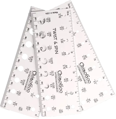 ChiaoGoo needle &amp; swatch gauge 13cm