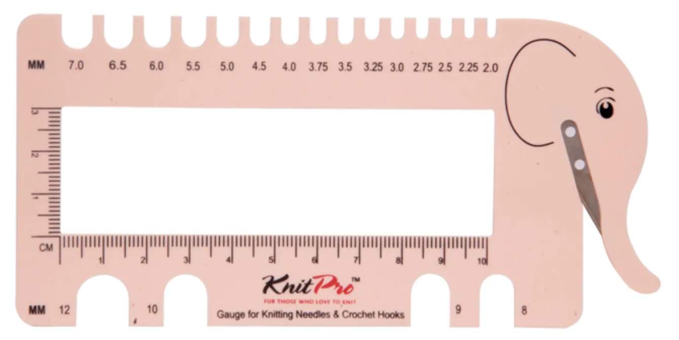 KnitPro needle chart elephant blush
