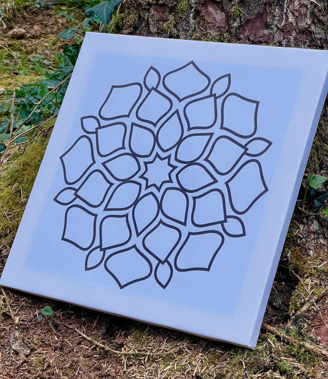 Mandala Canvas Embroidery with Frame – 30x30 cm
