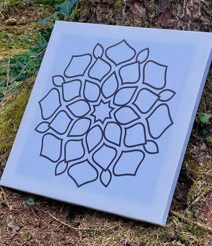 Mandala Canvas Embroidery with Frame – 30x30 cm