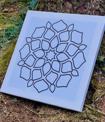 Mandala Canvas Embroidery with Frame – 30x30 cm