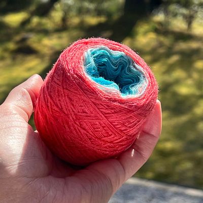 Woolpedia Embroidery yarn Lobster - 2ply modal gradient yarncake
