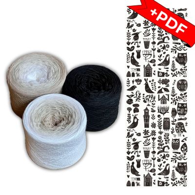 Woolpedia Colors Folk Stola CAL yarn series + PDF crochet pattern - 5500m (modal)