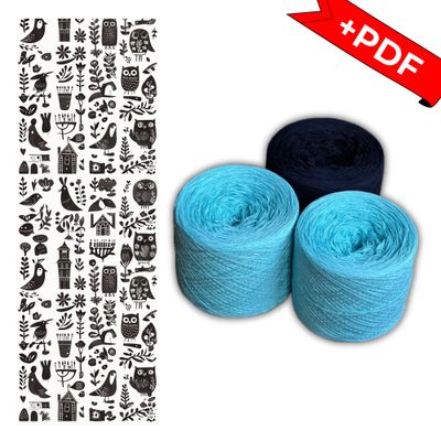 Woolpedia Colors Folk Stola CAL &quot;Turmalin&quot; - PDF Häkelanleitung + Garn Serie 5500m (Modal)