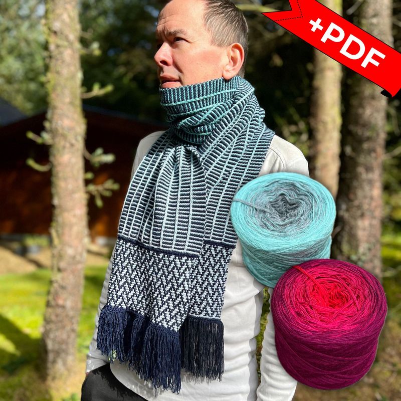 Woolpedia Colors Mosaic scarf kit &quot;Traumfeuer&quot; colorgrading yarn (modal)