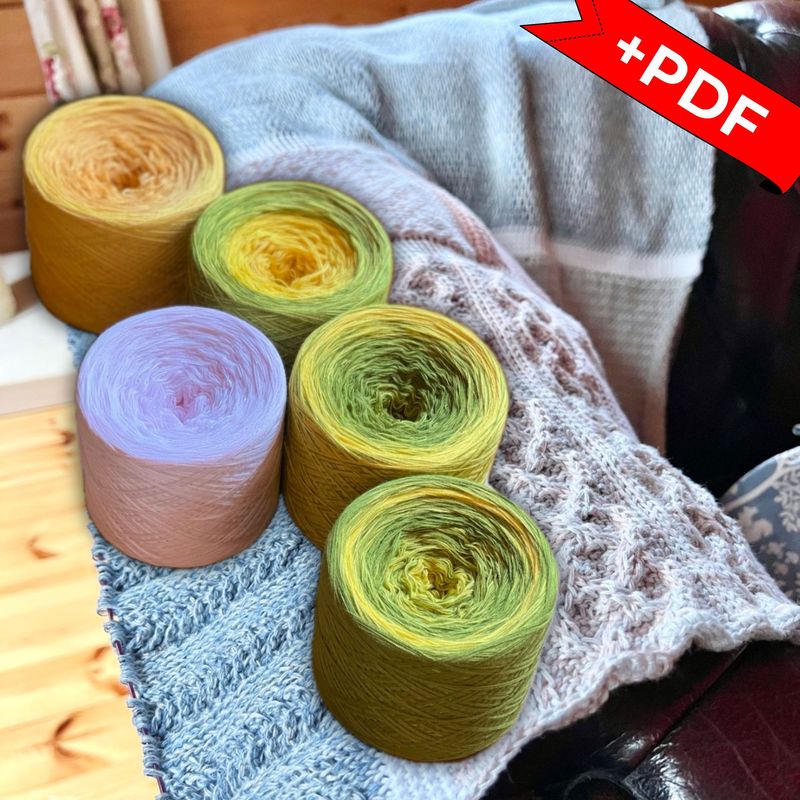 Bundle: PDF &amp; Woolpedia Colors Community TCAL &quot;Frühstück in Florenz&quot; glitter yarn series - 6000m (modal)