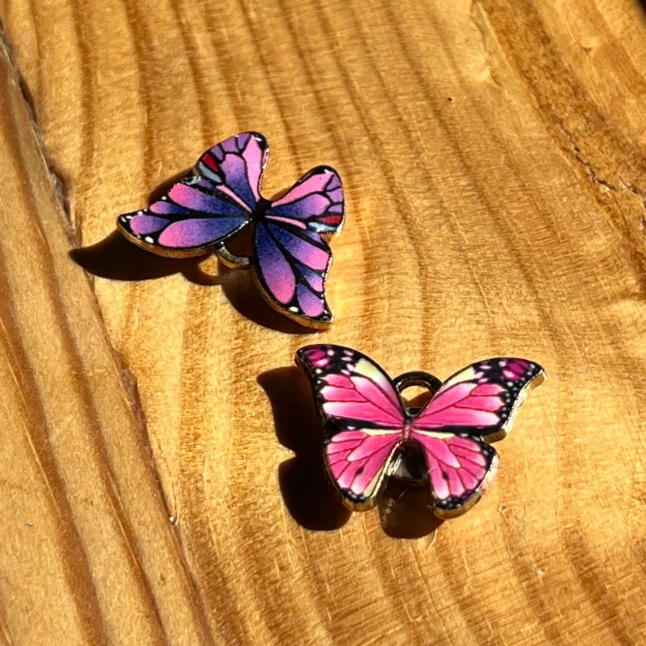 2x Magnetic Needle Minder Pink Butterflies for embroidery &amp; cross stitch