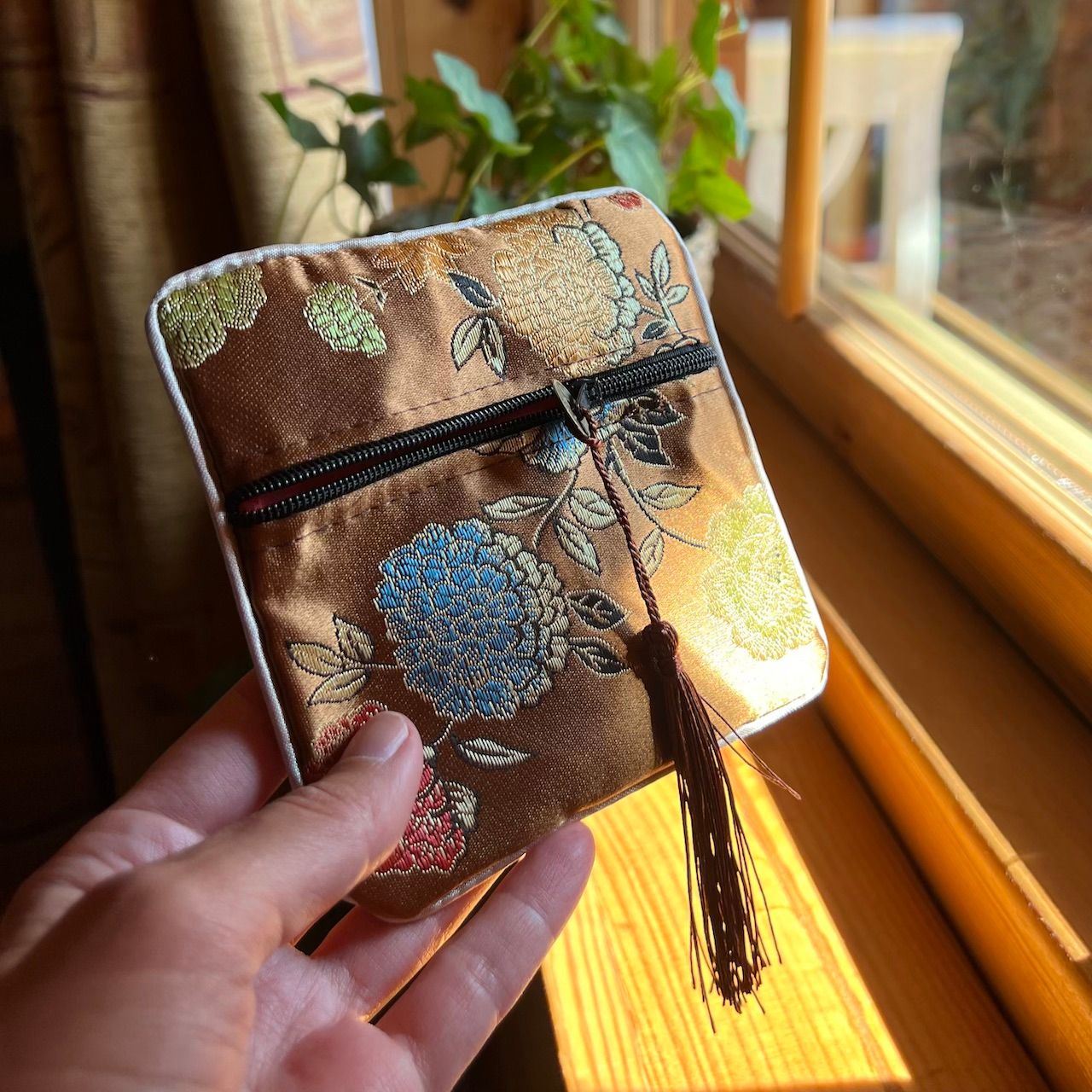 Brocade Accessory Pouch with Tassel