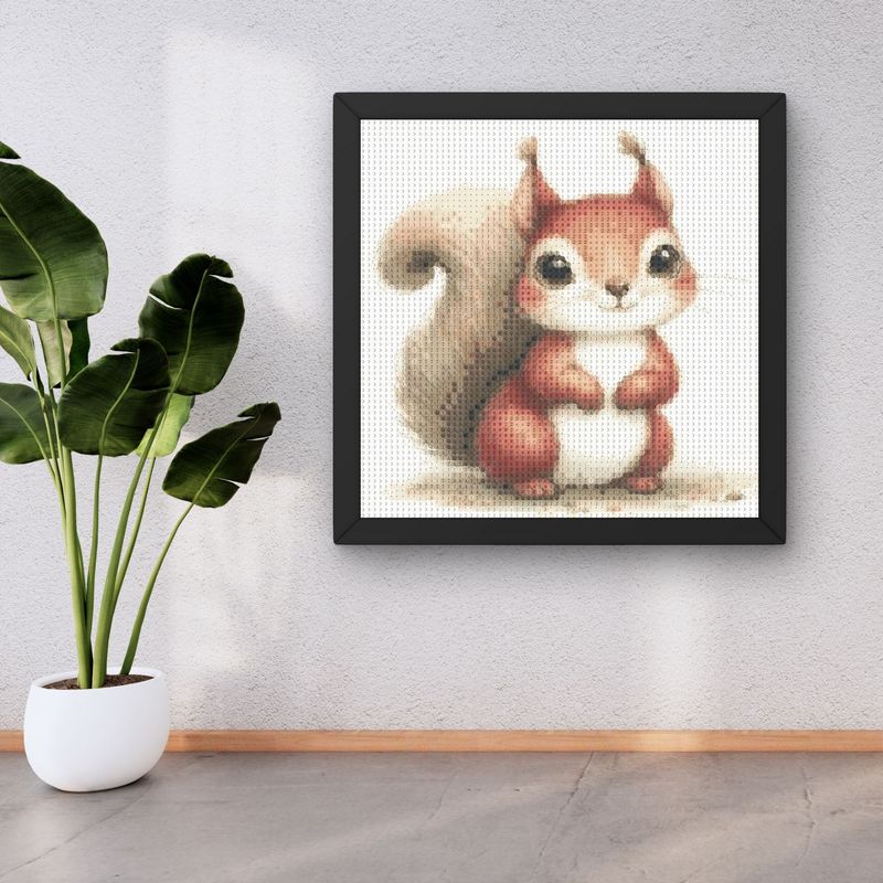Cute Squirrel Diamond Painting Picture DIY kit 15x15 cm - round stones