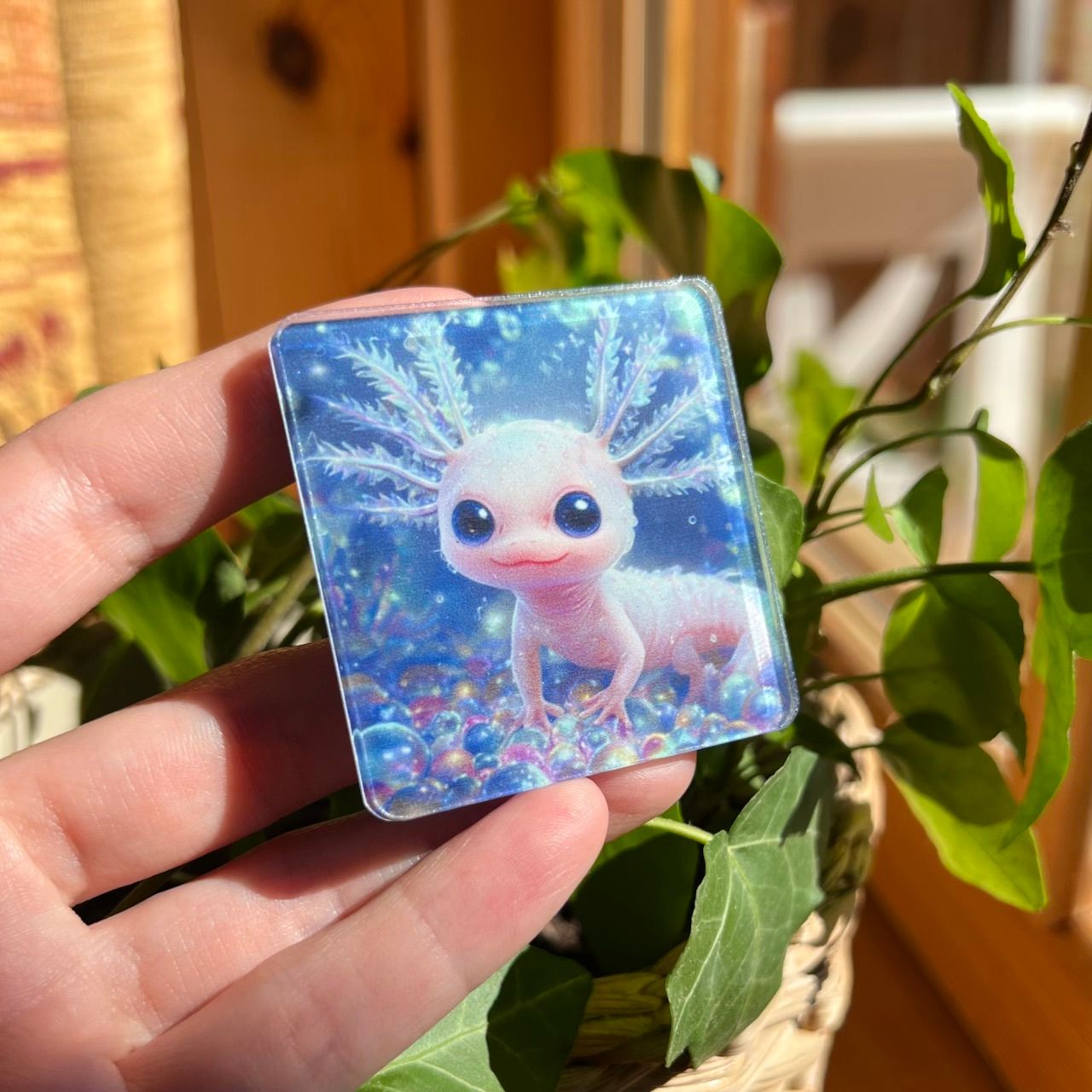 Eli the Funkelax Axolotl Cover Minder 5x5 cm for Diamond Painting