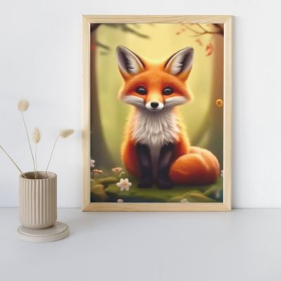 Jasper the Fox - Diamond Painting Picture 25x35 cm - Square Stones &amp; AB