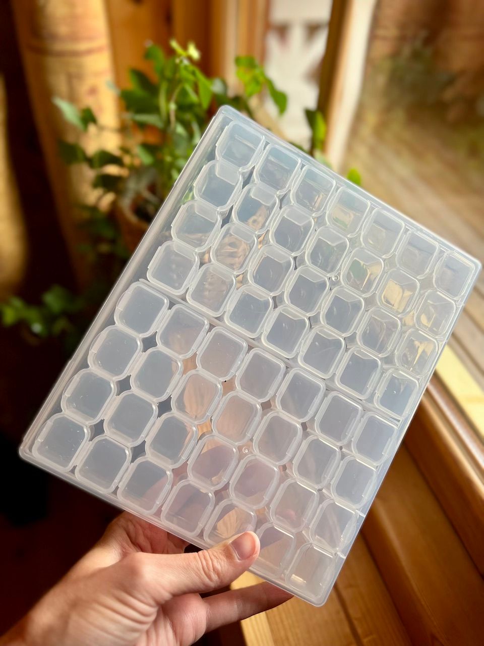 56-grid storage box for small items / craft organizer