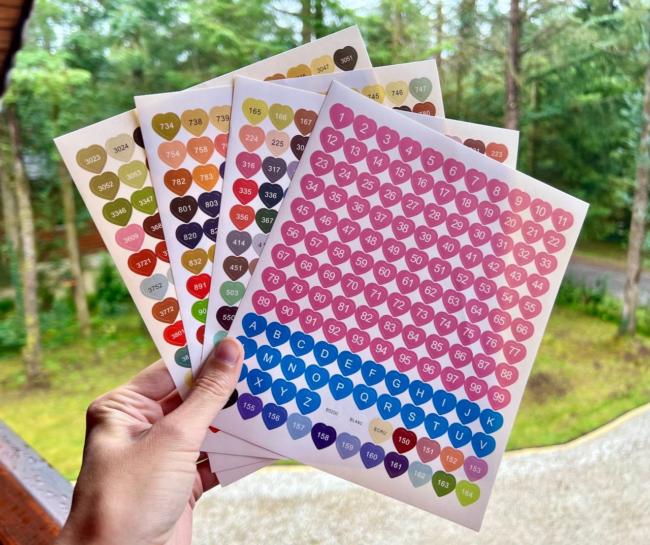 Number Stickers - 447 Heart Stickers for Diamond Painting Organizers
