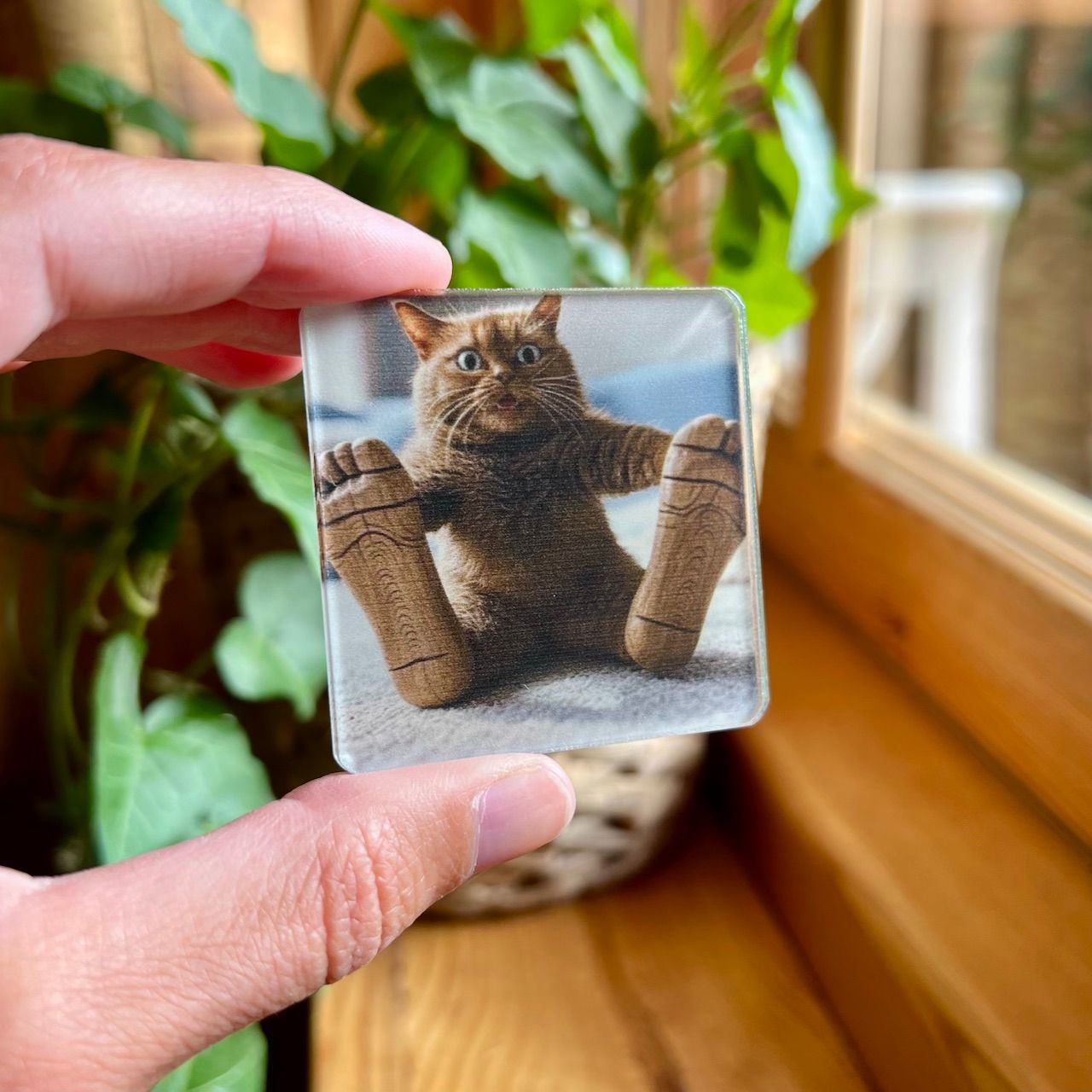 The Wooden Leg Cat Cover Minder 5x5 cm for Diamond Painting