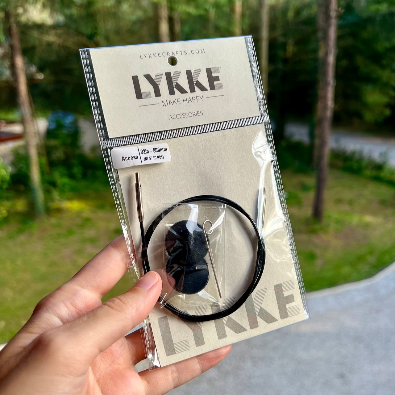 Lykke Cable / Cord for Knitting Needle Tips &amp; Crochet Hooks, Color: Black, Size: 50cm for 9cm tips
