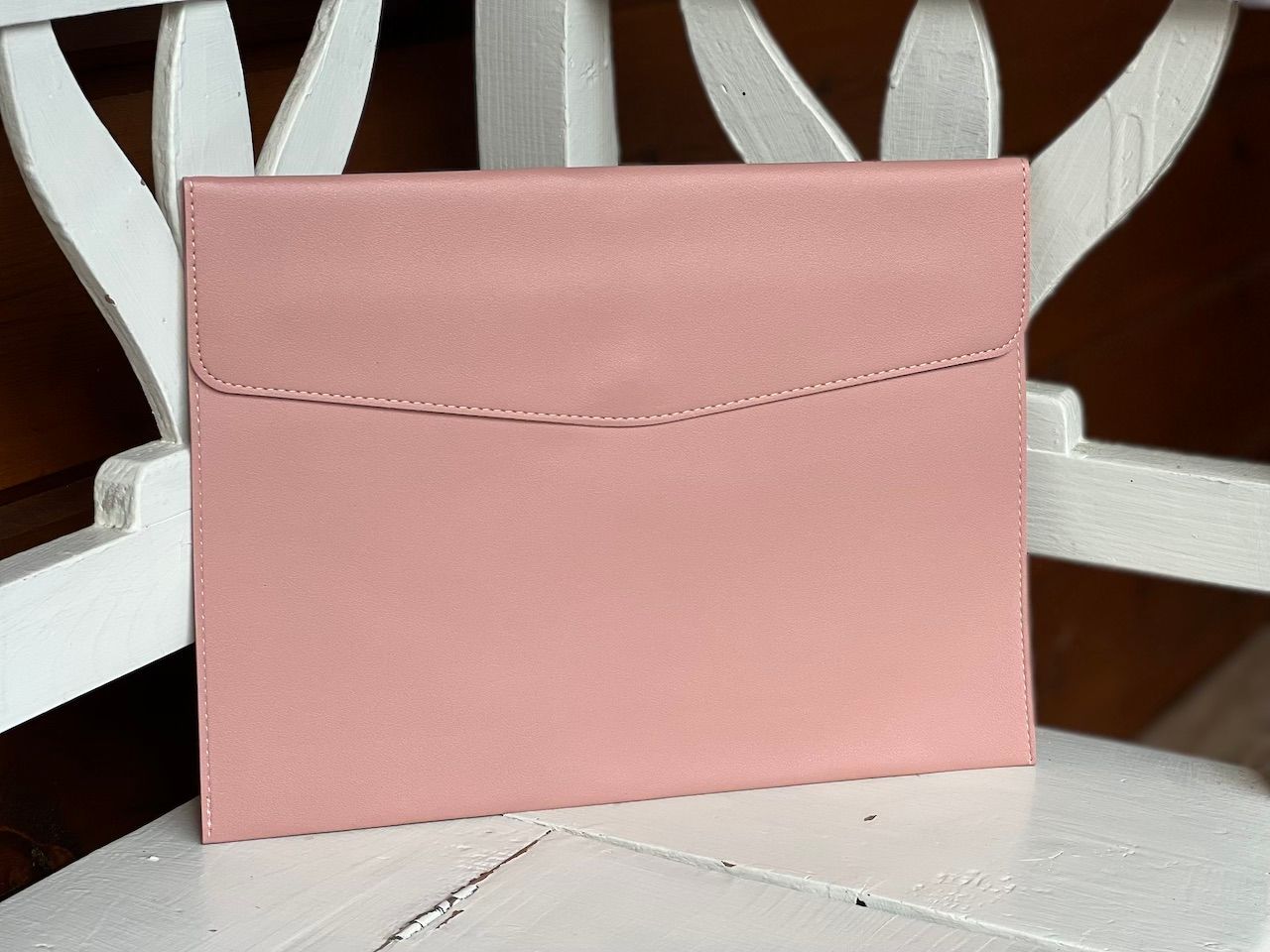 Vintage Rosé embroidery cross stitch project bag faux leather