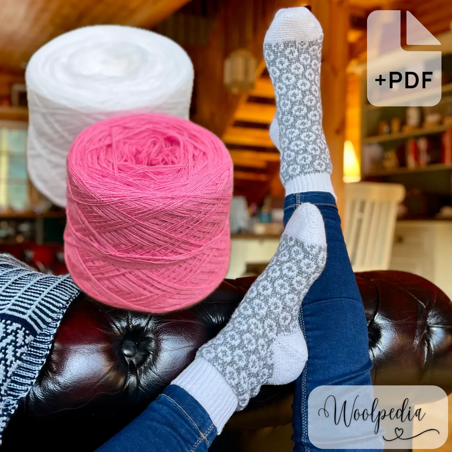 Chalet Sock Yarn Set Pink Ice (Modal) + PDF &amp; Video Crochet Pattern