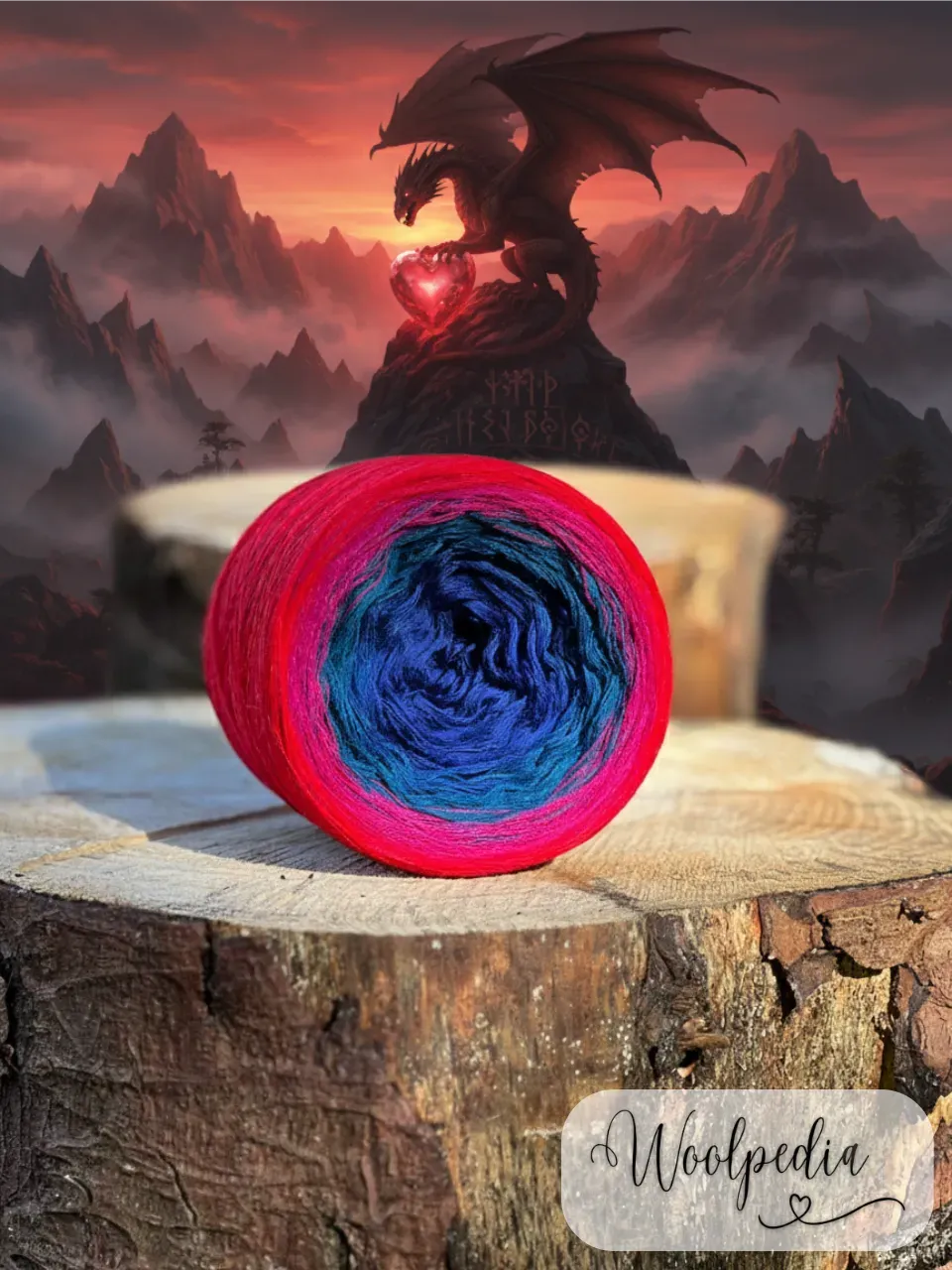 Woolpedia Colors Drachenherz organic gradient yarncake (Merino extra fine)