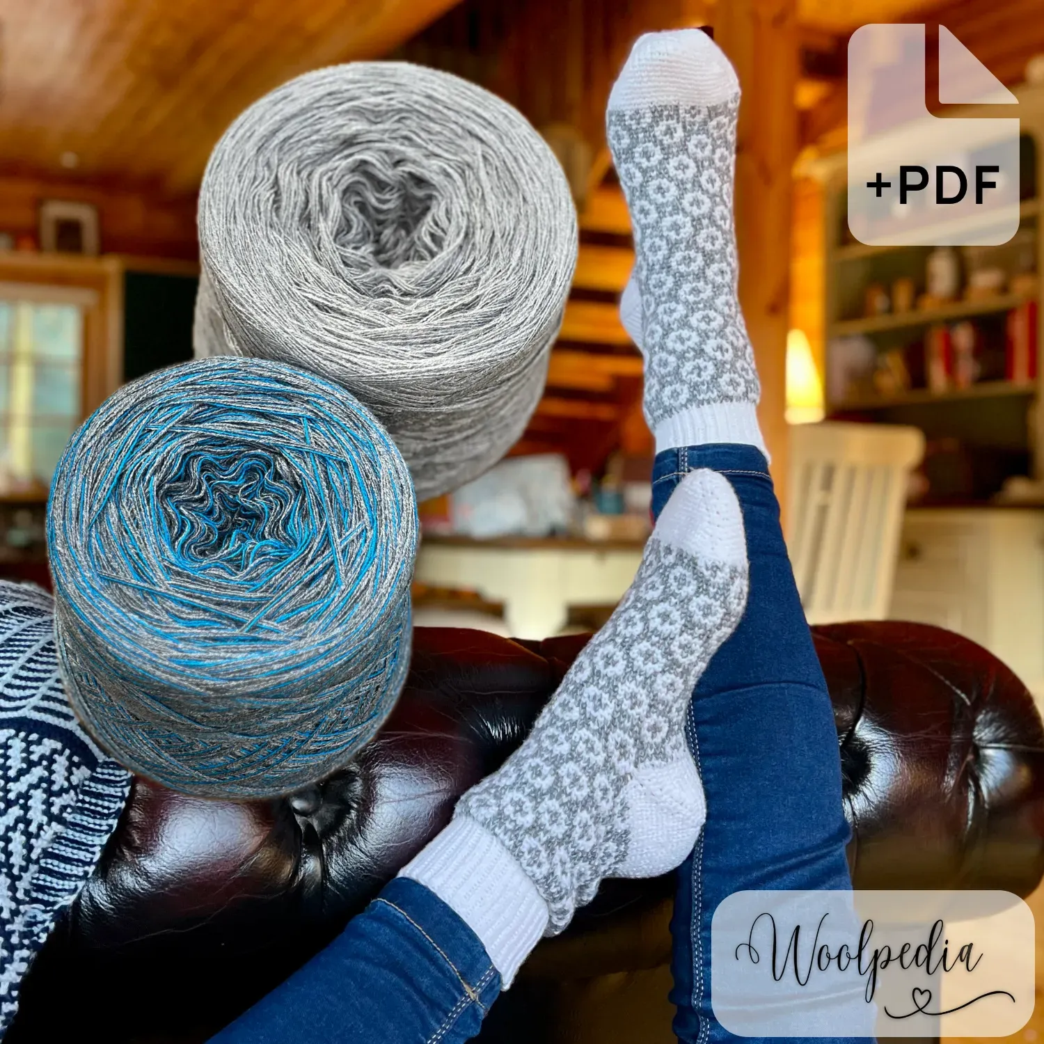 Chalet Sock Yarn Set Urban-Aqua (Modal) + PDF &amp; Video Crochet Pattern