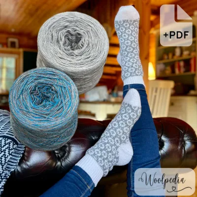 Chalet Sock Yarn Set Urban-Aqua (Modal) + PDF &amp; Video Crochet Pattern