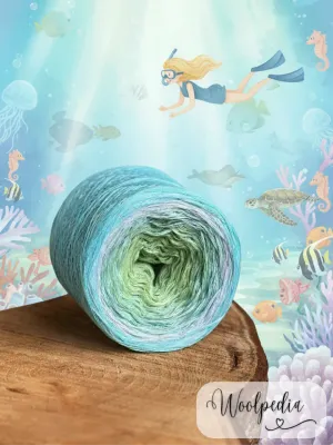 Woolpedia Colors Lagunen-Taucher gradient yarncake (cotton-mix)