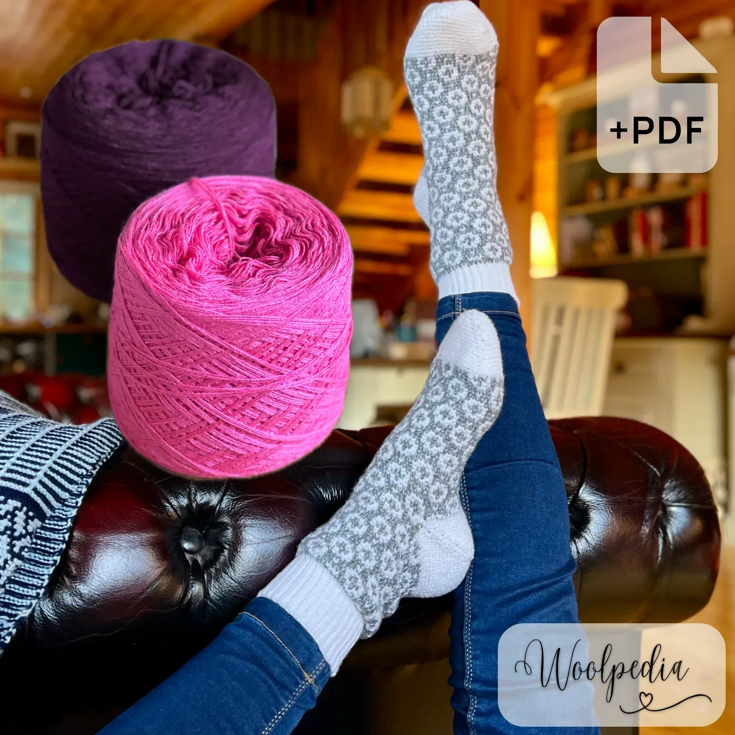 Chalet Sock Yarn Set Glühwein (Modal) + PDF &amp; Video Crochet Pattern