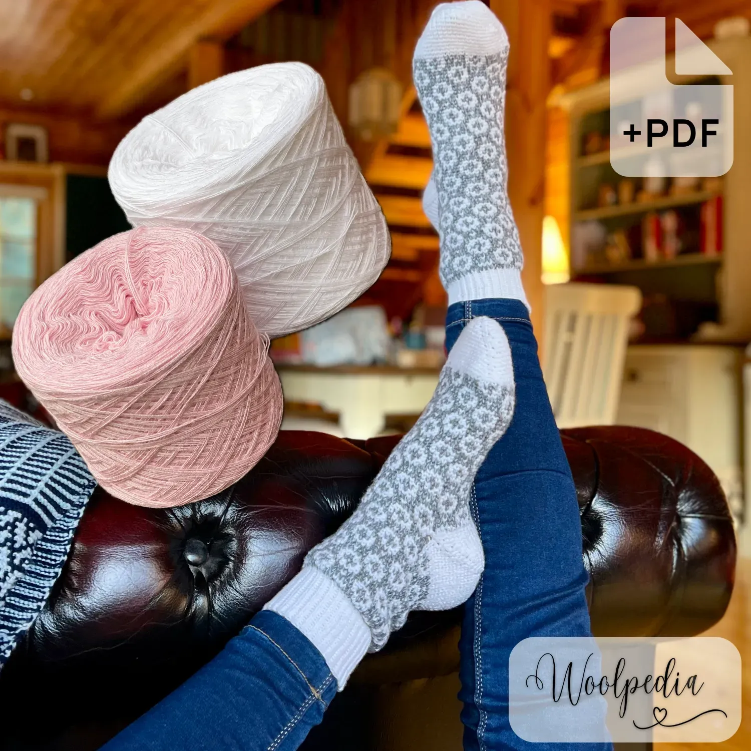 Chalet Sock Yarn Set Porzellan (Modal) + PDF &amp; Video Crochet Pattern