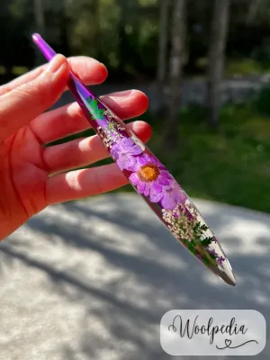 Resin Flower Handmade Crochet Hook 6.5mm K/10.5