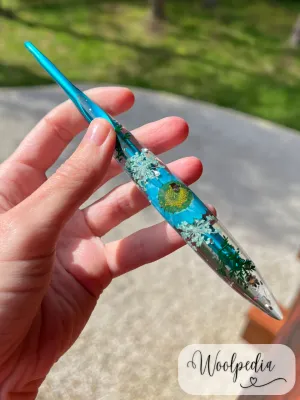 Resin Flower Handmade Crochet Hook 5mm H/8